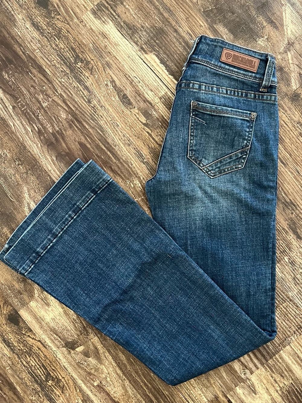 Rock & Roll Cowgirl Dark Blue Flare Jeans